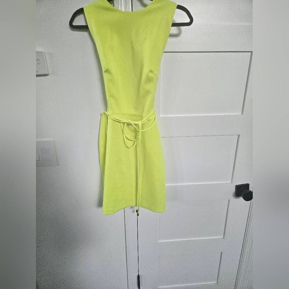 ASOS Yellow Sheath Dress Sleeveless Crew Neck Cocktail